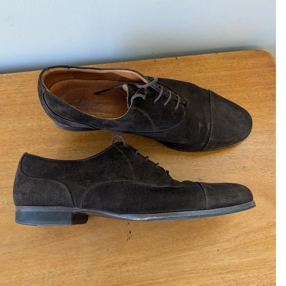 Wolf &‎ Shepherd Closer Cap Toe Oxford Brown Suede Dress Shoes 9717 D 13 P